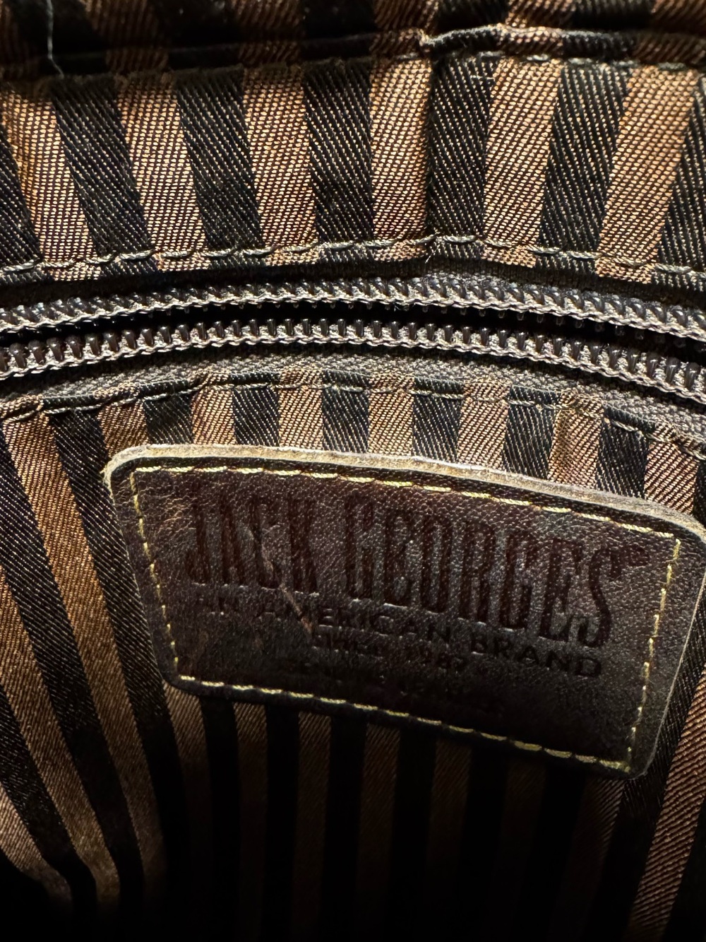 Jack Georges Voyager Floral Embossed Leather Crossbody Bag Brown Buffalo Leather - Picture 7 of 7